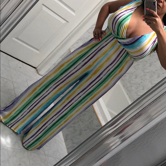 GIRLY & FLIRTY RAINBOW STRIPE JUMPSUIT - Picture 4 of 6